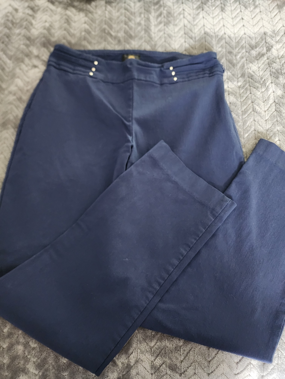 JM Collection Navy Ponte Pants With Stretch